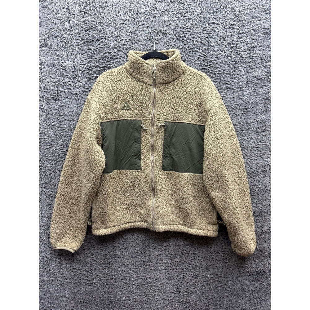 Nike ACG Sports Stay Warm Fleece Jacket Yellowbrown CT2950-247‎ Mens Size XS